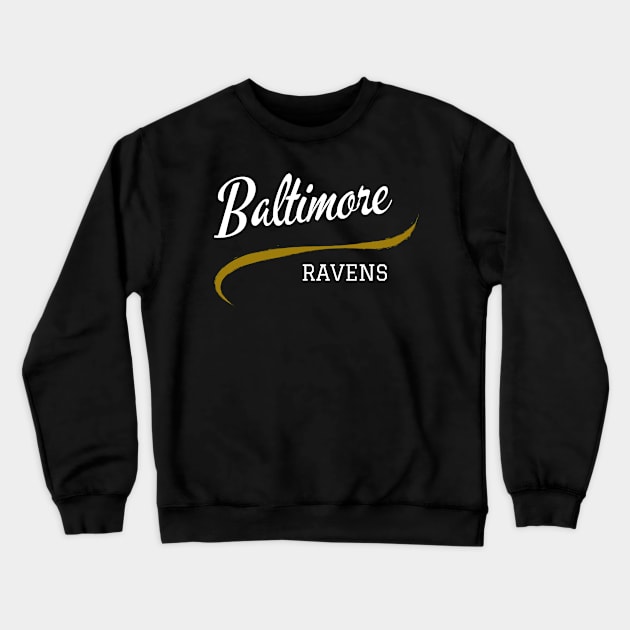 Ravens Retro Crewneck Sweatshirt by CityTeeDesigns